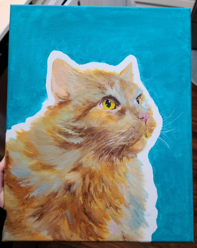 Raichu (My Cat - Acrylic Painting)
